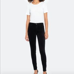 J Brand mid-rise velvet black skinny pants